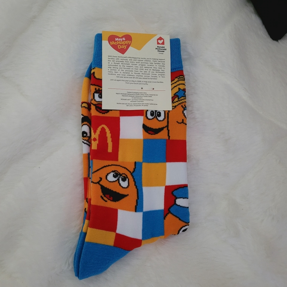 McHappy Day Colorblock Novelty Socks - Blue / Red / Yellow / White